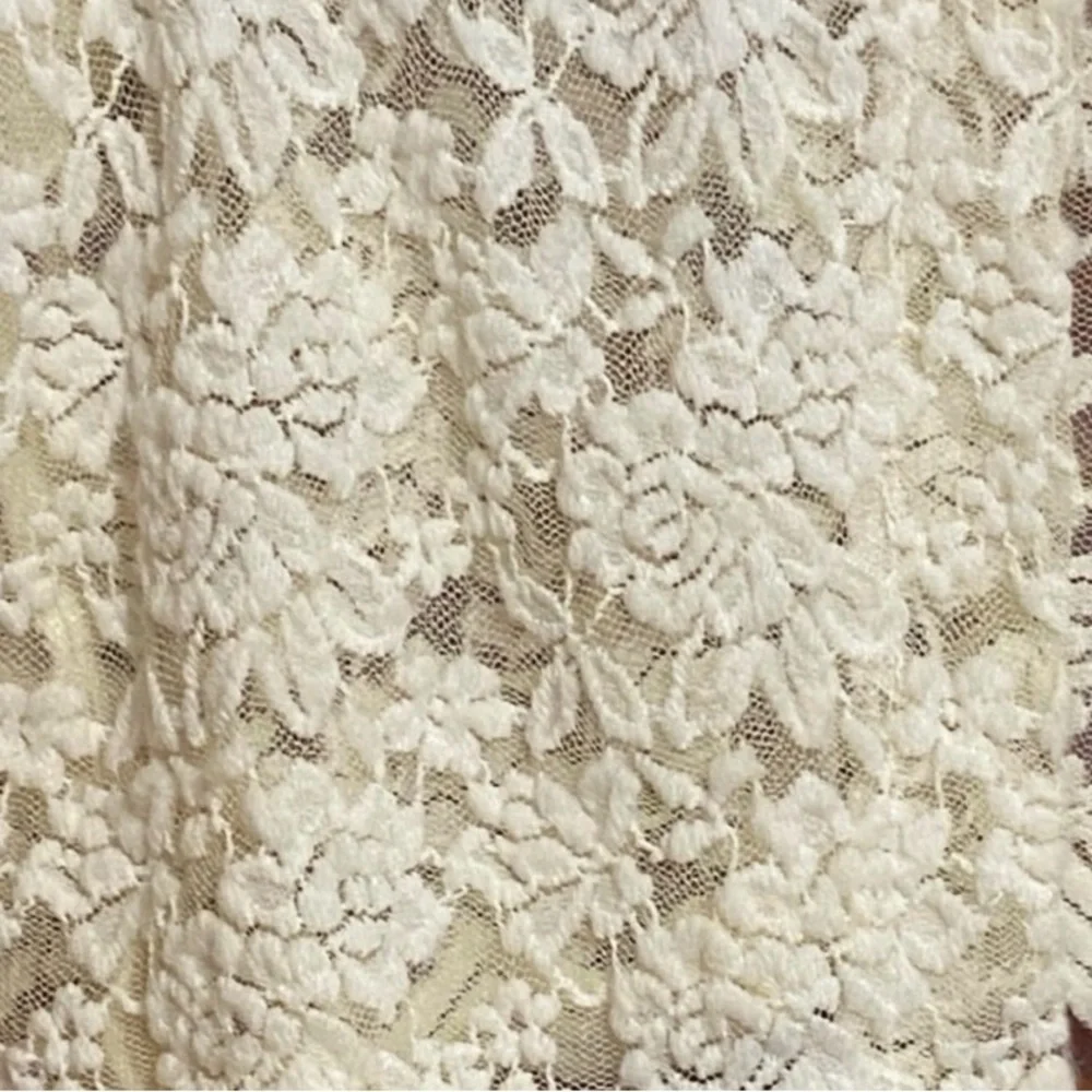 Connected Apparel XL Warm‎ Ivory Floral Lace Scalloped Shrug Fairycore Boho
